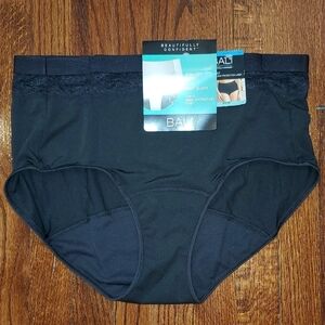 Bali Black Lace Trim Briefs - 2X